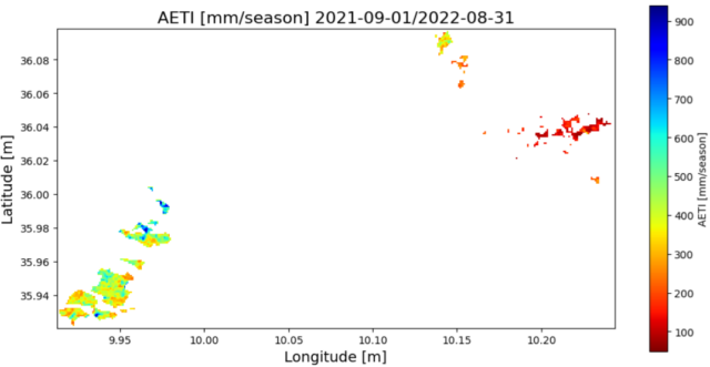 Seasonal spatial distribution of AETI 2021 2022